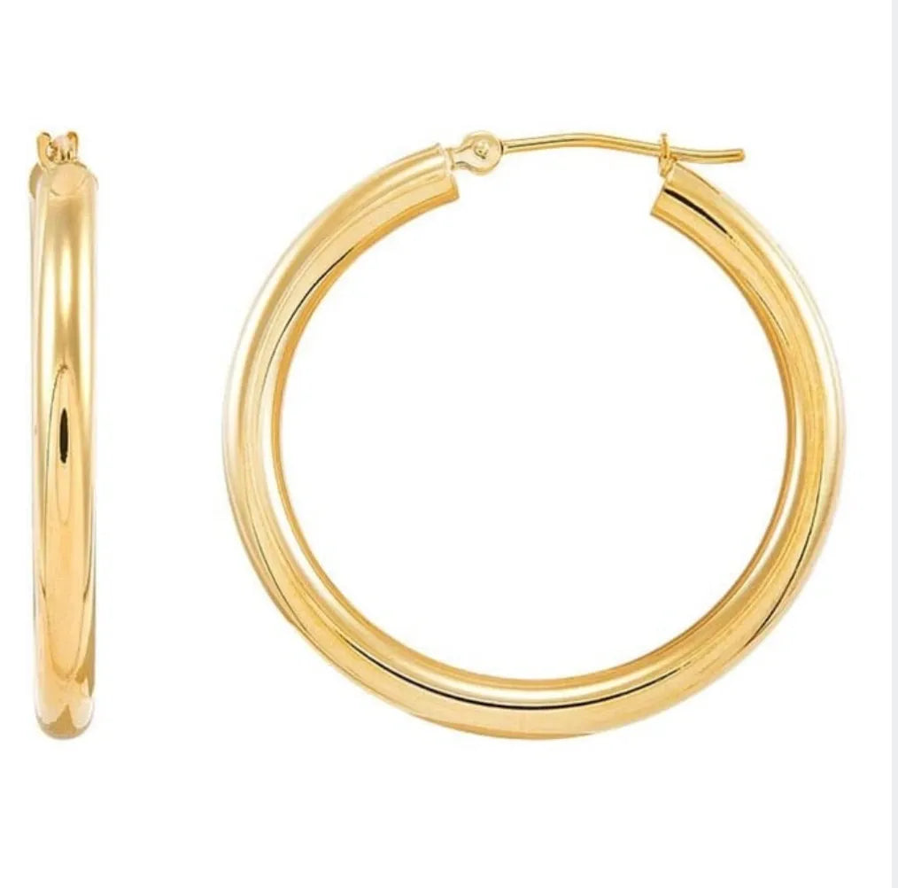 Yellow Gold Classic Hoop Earrings