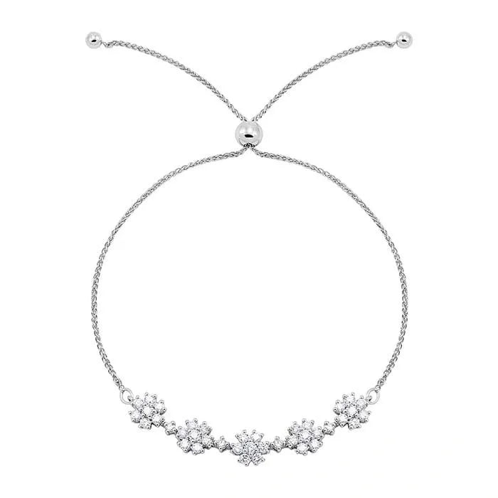 White Gold / Diamond Rolo Chain Bracelet