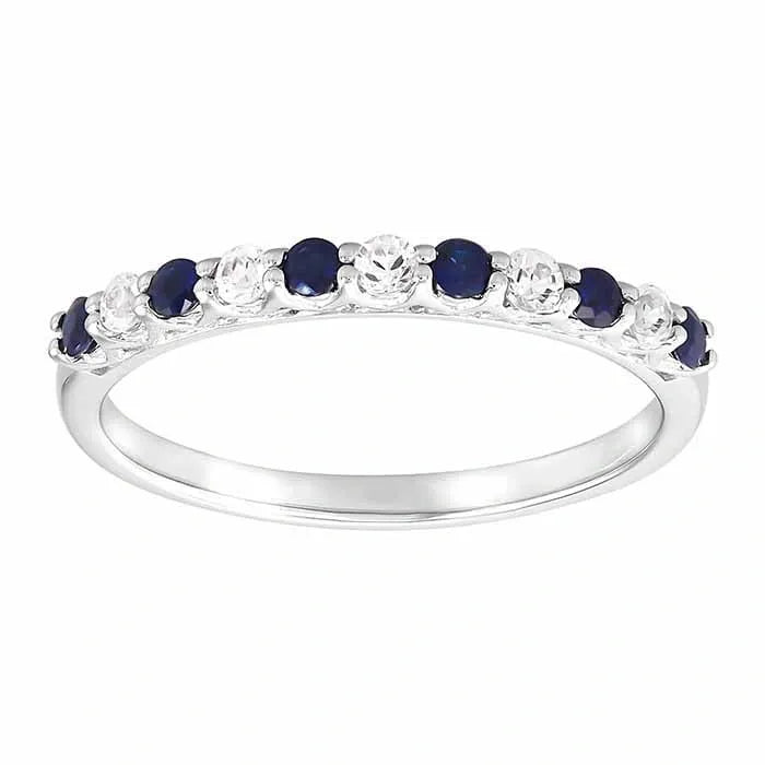White Gold Blue / White Sapphire Ring