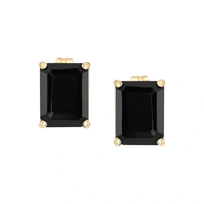 Yellow Gold / Onyx Earrings