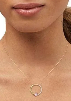 Yellow Gold / Amethyst / Diamond Circle Necklace