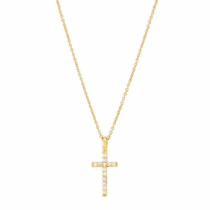 Yellow Gold / Diamond Cross Necklace