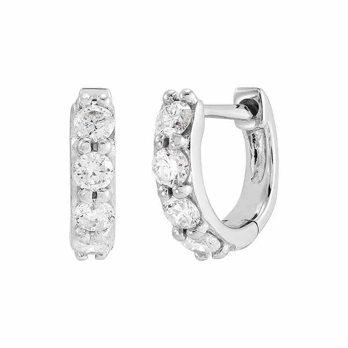 White Gold / Diamond Hoop Earrings