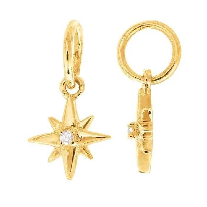 Yellow Gold Diamond Star Charm
