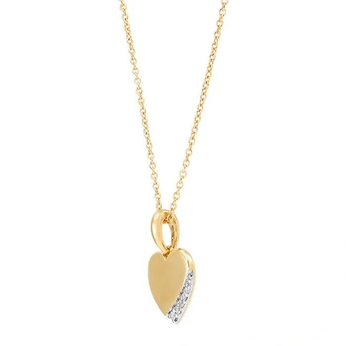 Yellow Gold / Diamond Heart Necklace