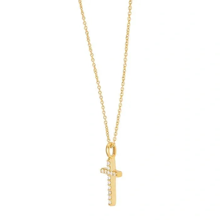 Yellow Gold / Diamond Cross Necklace