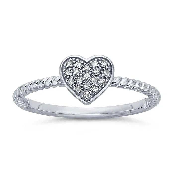 White Gold / Diamond Heart Ring