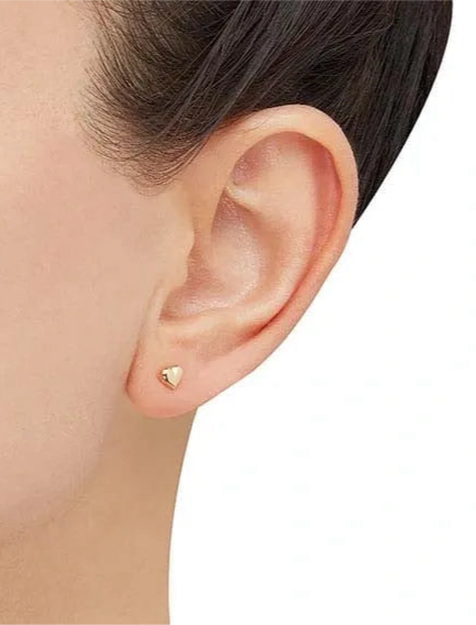 Yellow Gold Heart Earrings