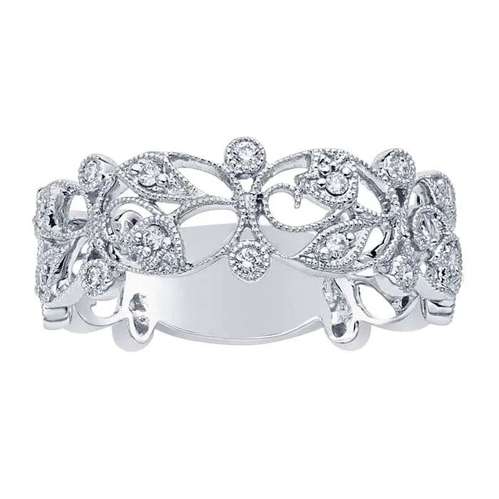 White Gold / Diamond Filigree Band