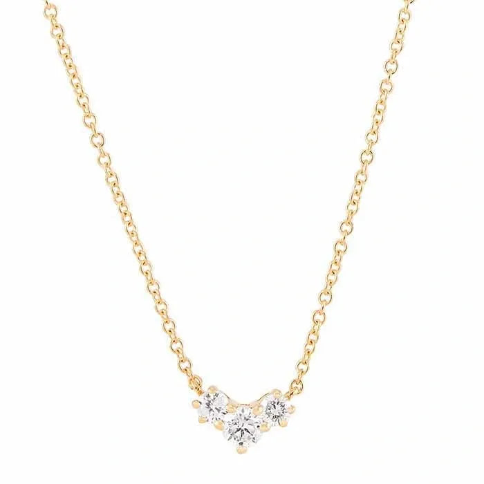 Yellow Gold / 3 Diamond Necklace