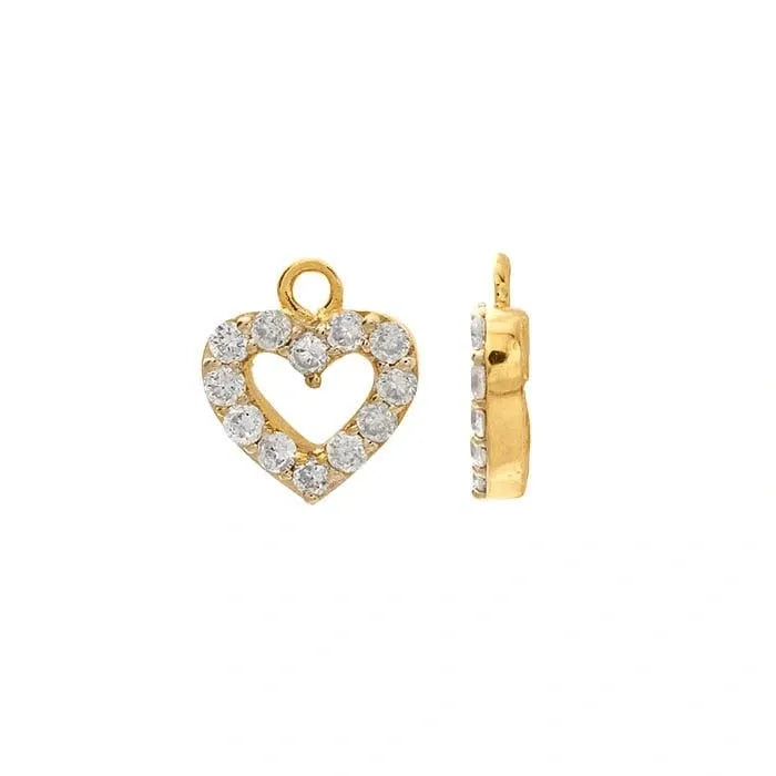 Yellow Gold / Diamond Heart Charm
