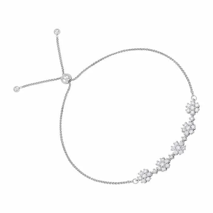 White Gold / Diamond Rolo Chain Bracelet