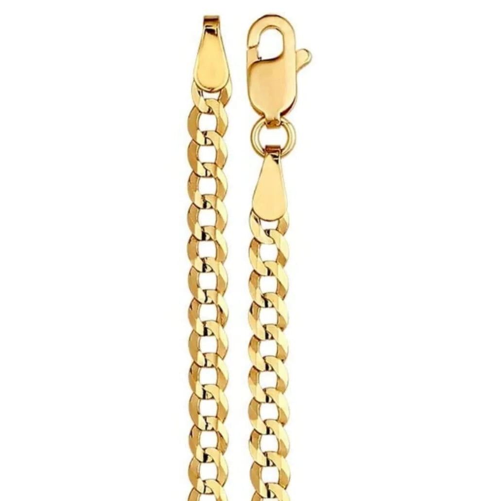Yellow Gold 3.2mm Diamond Cut Curb Chain