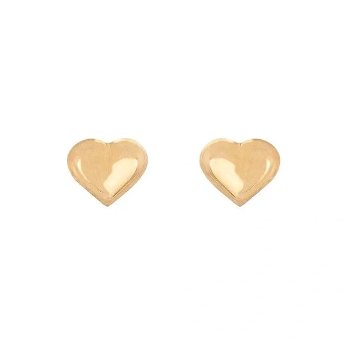 Yellow Gold Heart Earrings