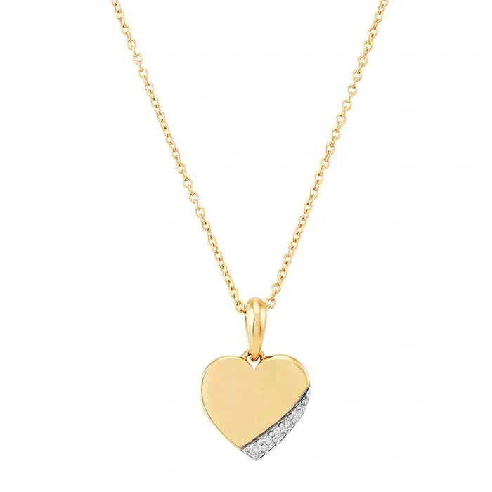 Yellow Gold / Diamond Heart Necklace