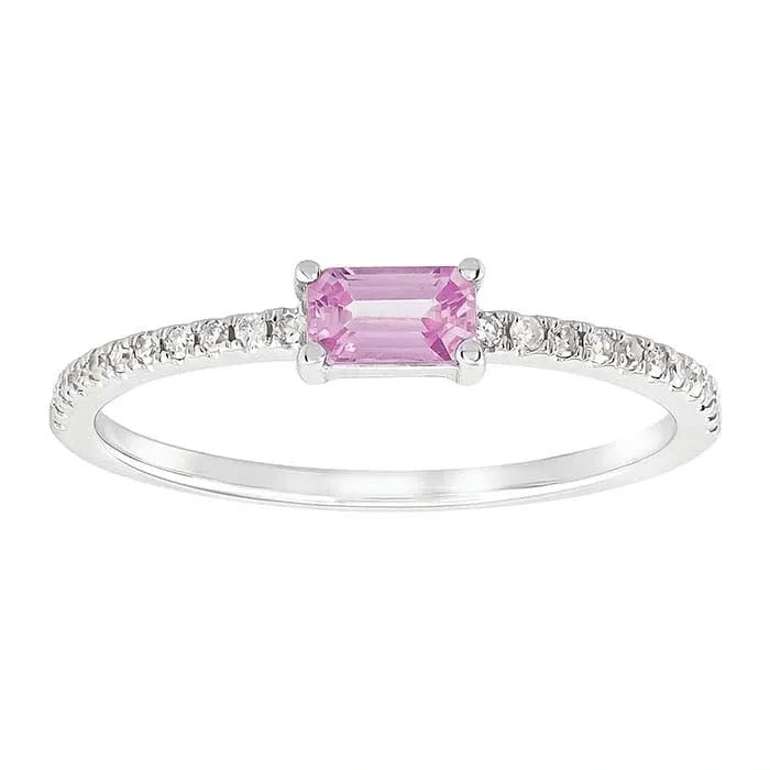 White Gold / Pink Sapphire / Diamond Ring