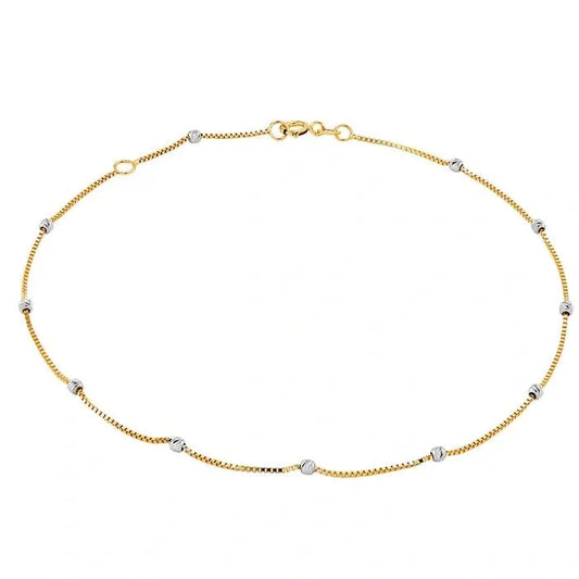 White / Yellow Gold Anklet