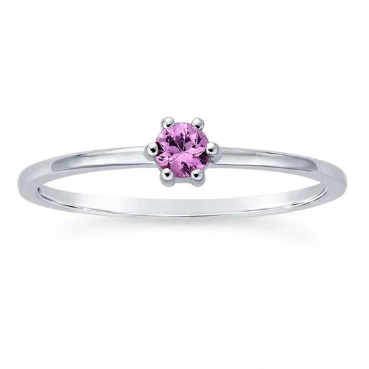 White Gold / Pink Sapphire Ring