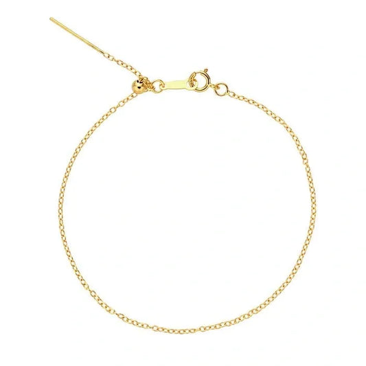 Yellow Gold Cable Chain Bracelet - Add Charms