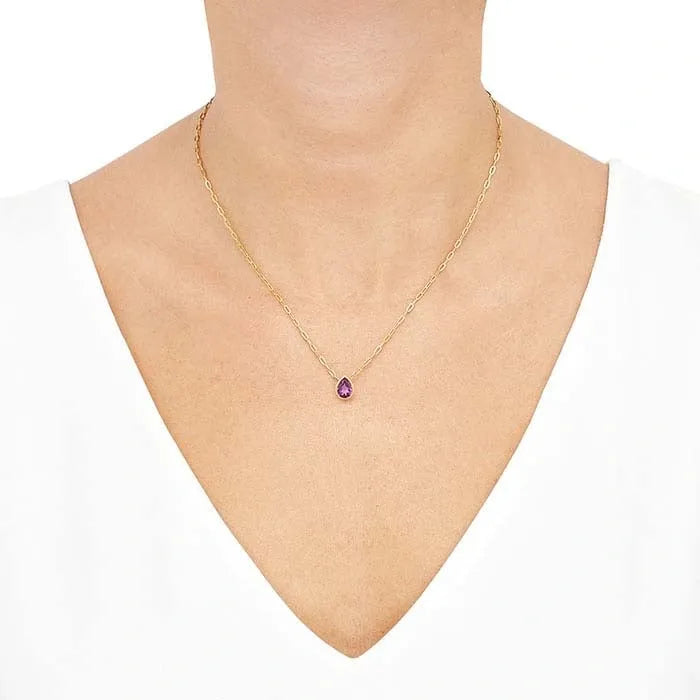 Yellow Gold / Amethyst Necklace
