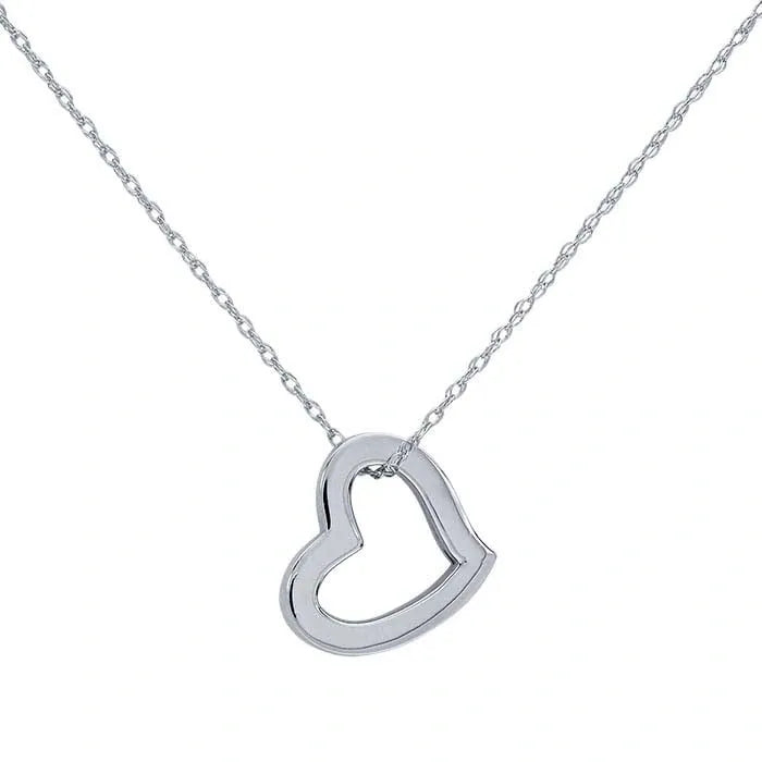 White Gold Heart Necklace