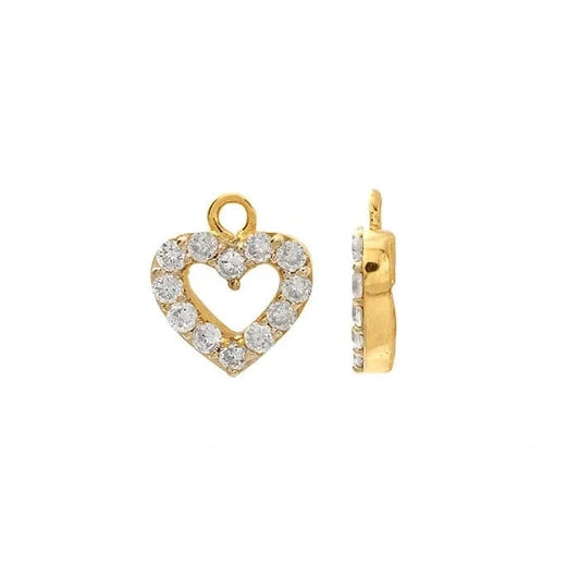 Yellow Gold / Diamond Heart Charm