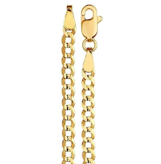 Yellow Gold 3.2mm Diamond Cut Curb Chain