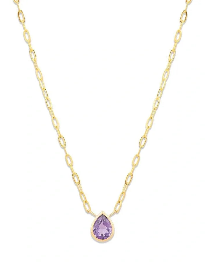Yellow Gold / Amethyst Necklace