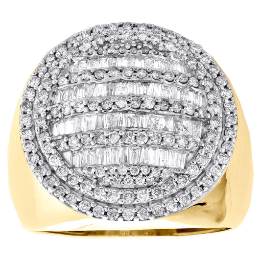 10K Yellow Gold Baguette Diamond Circle Band 20mm Ring 1.50 CT.