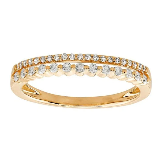 Yellow Gold Diamond Two Layer Band